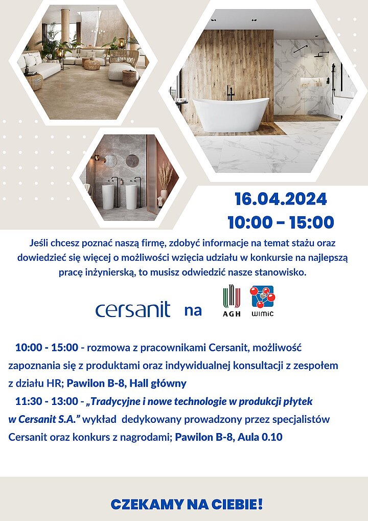 Wykład: Tradycyjne i nowe technologie w produkcji płytek w Cersanit S.A.